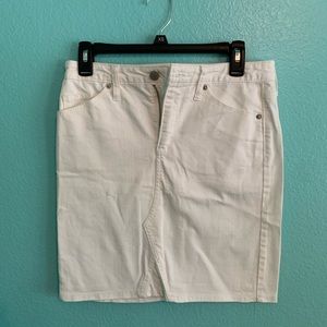 White Denim Mini Skirt